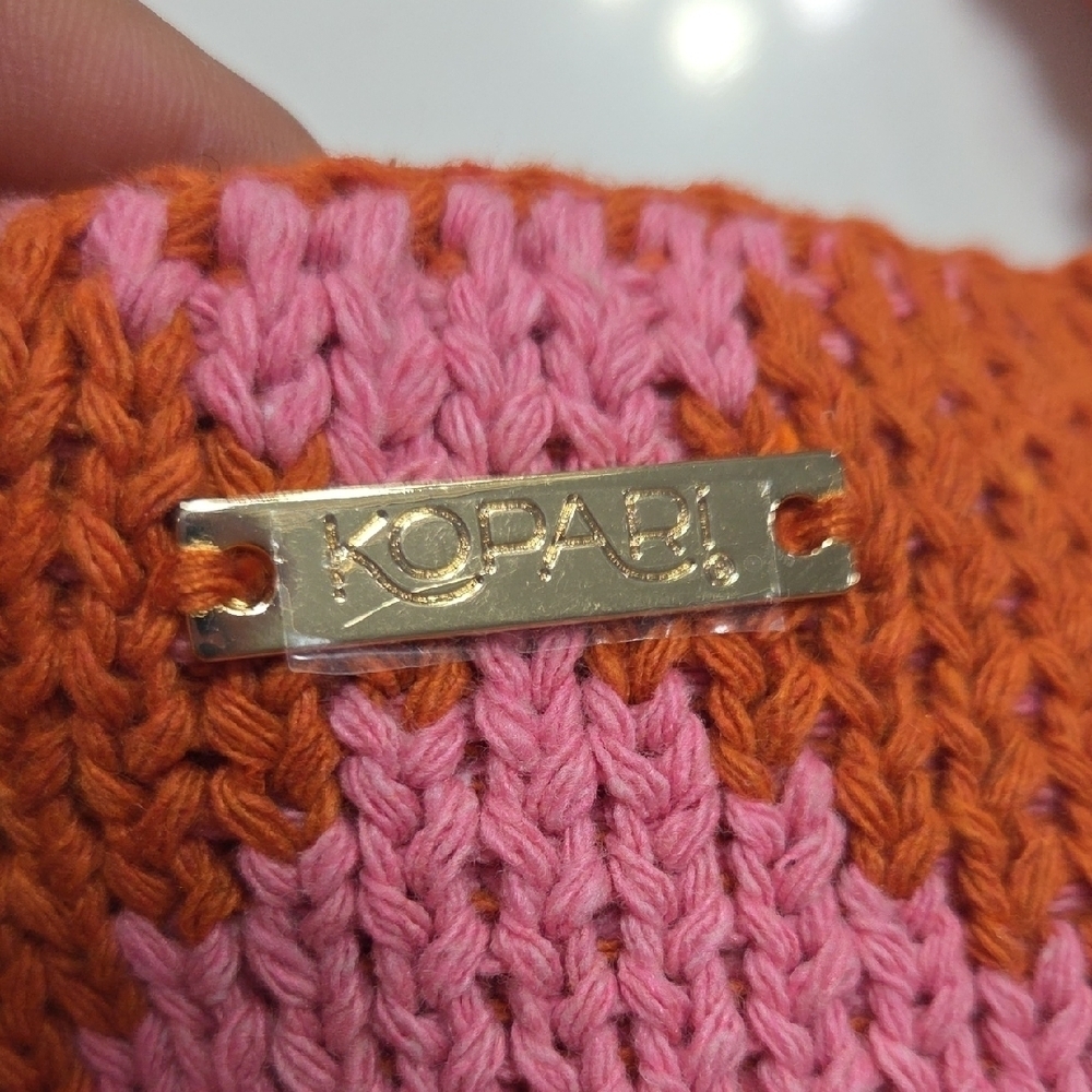 Kopari Pink and Orange Knit Hand Purse New Without Tag - Picture 2 of 4